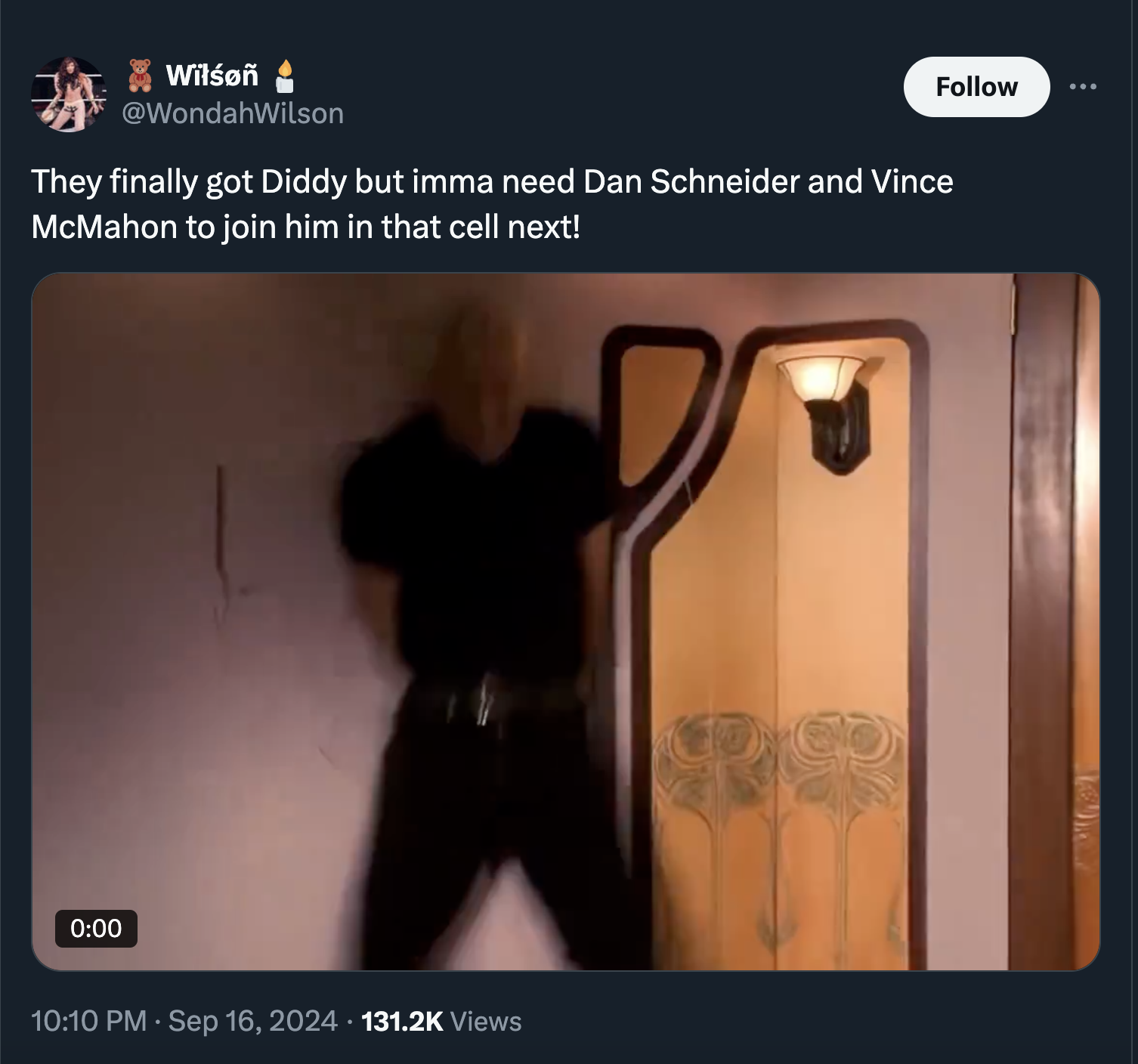 screenshot - Witsan They finally got Diddy but imma need Dan Schneider and Vince McMahon to join him in that cell next! Views